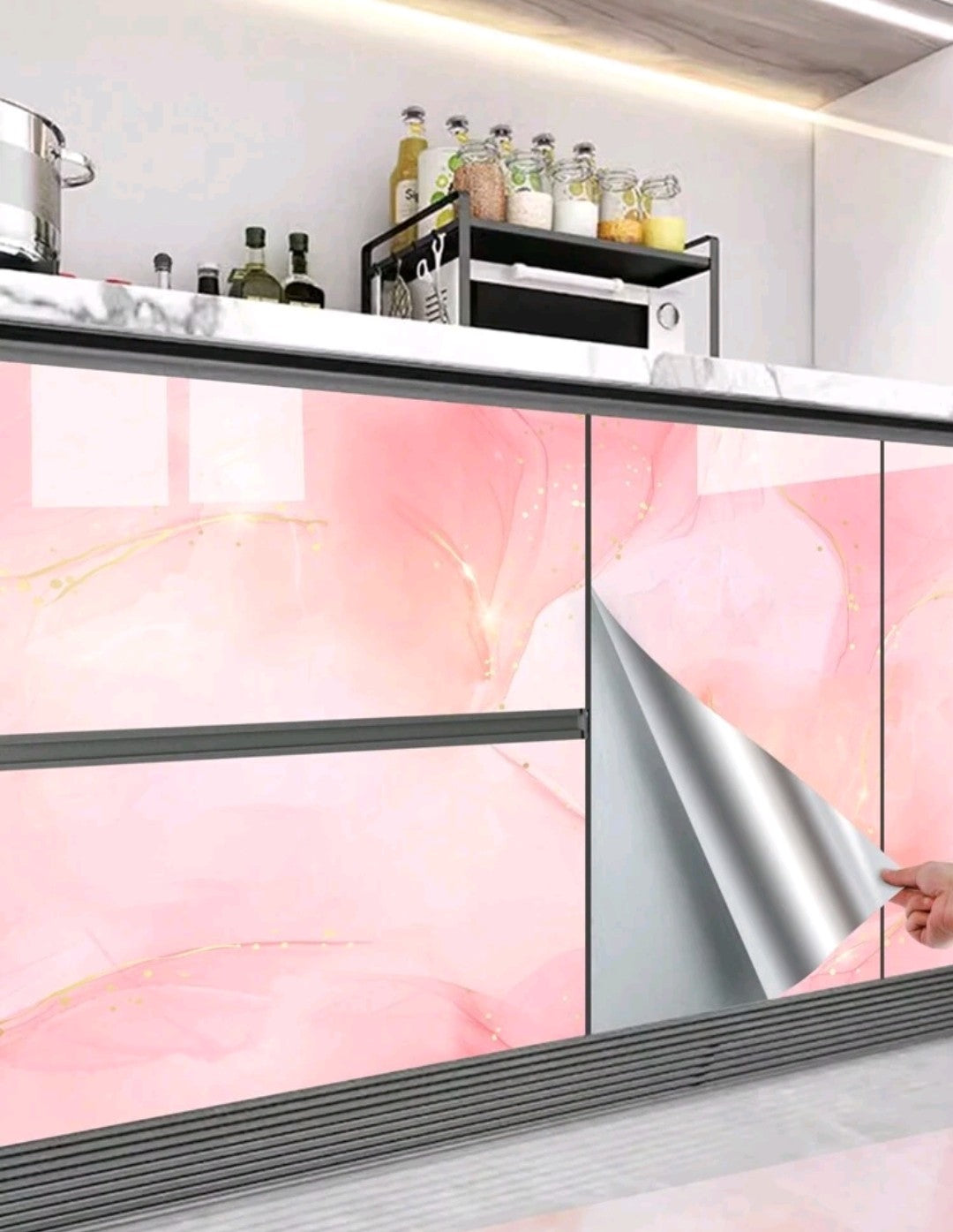Pink Marble Contact Paper