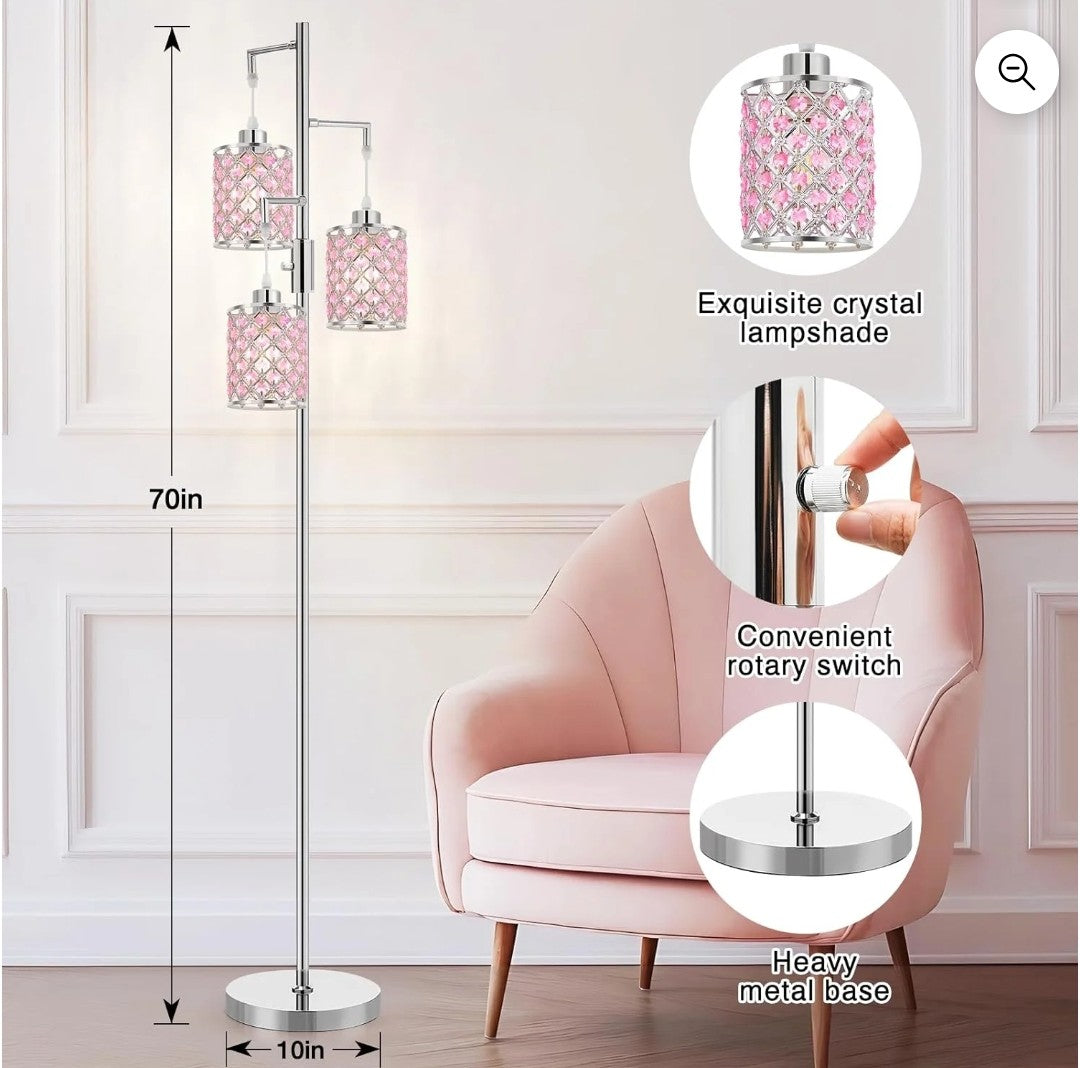 3-Light Crystal Floor Lamp