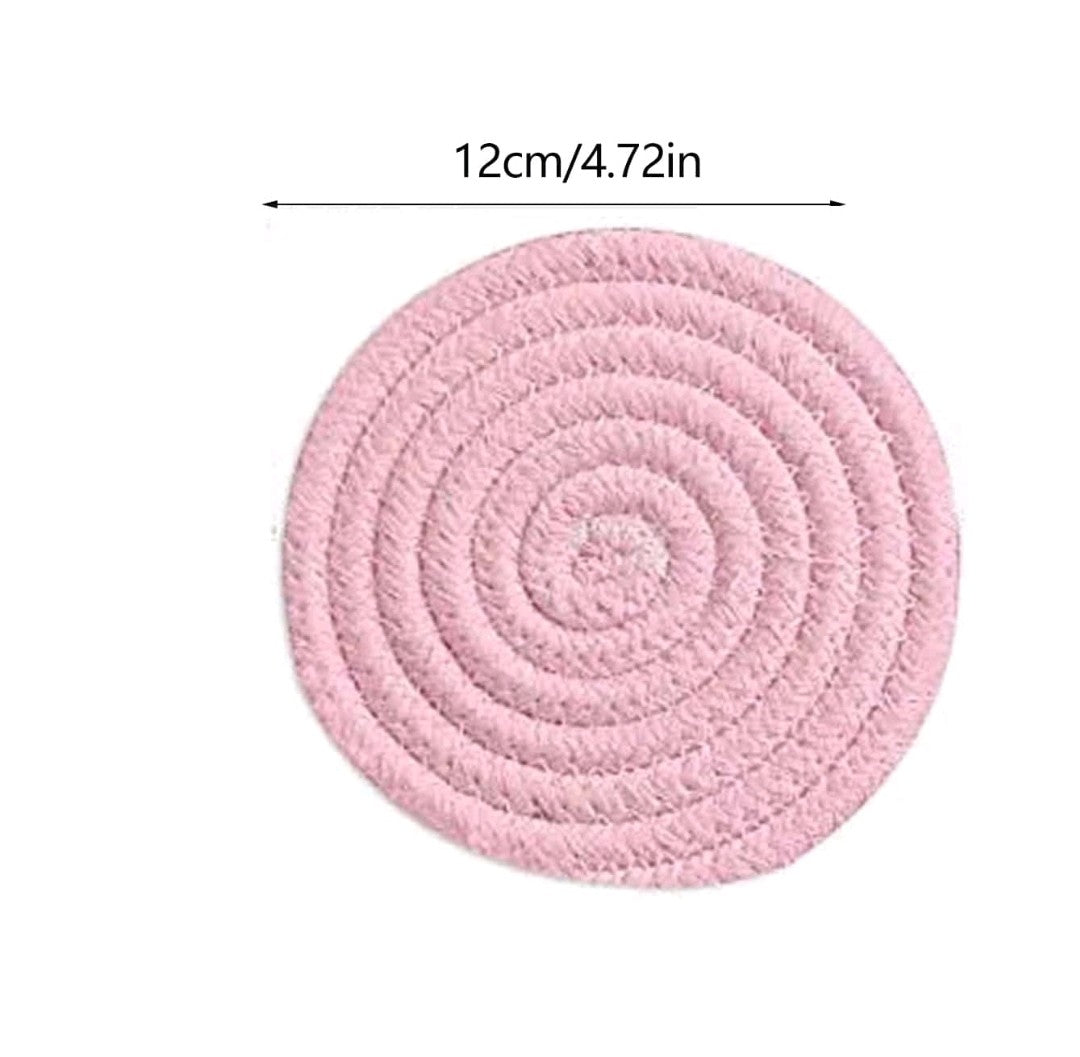 Woven Pink Coasters
