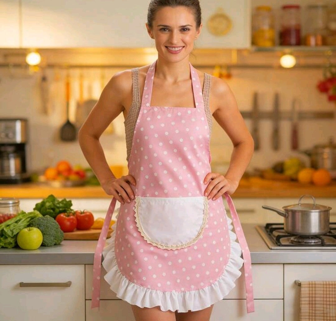 Pink Polka Dot Apron