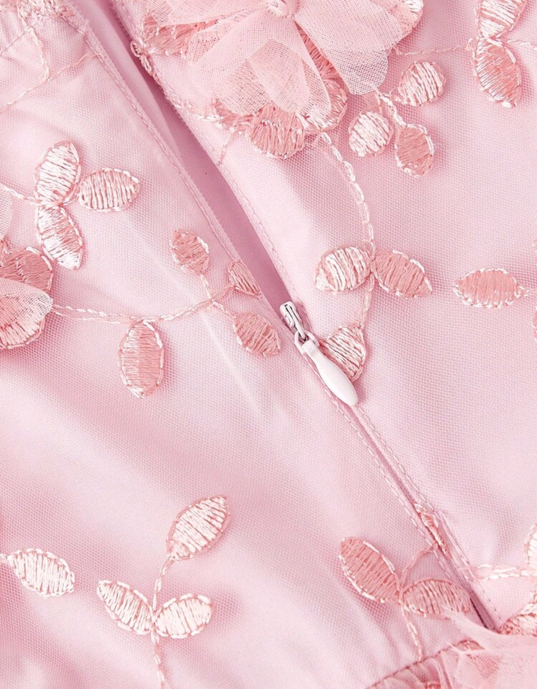 Embroidery Pink Dress