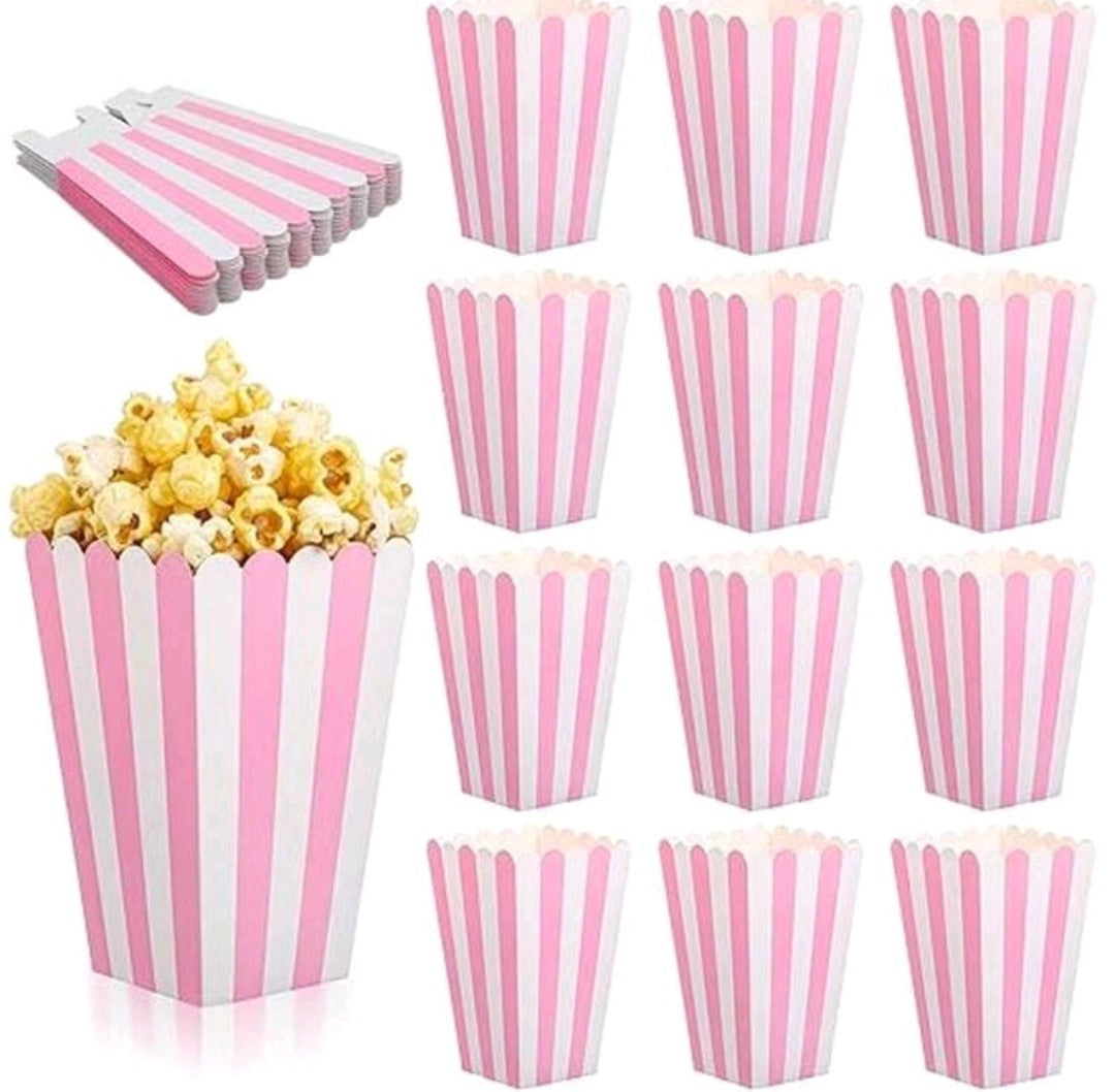 Pink Striped Paper Boxes