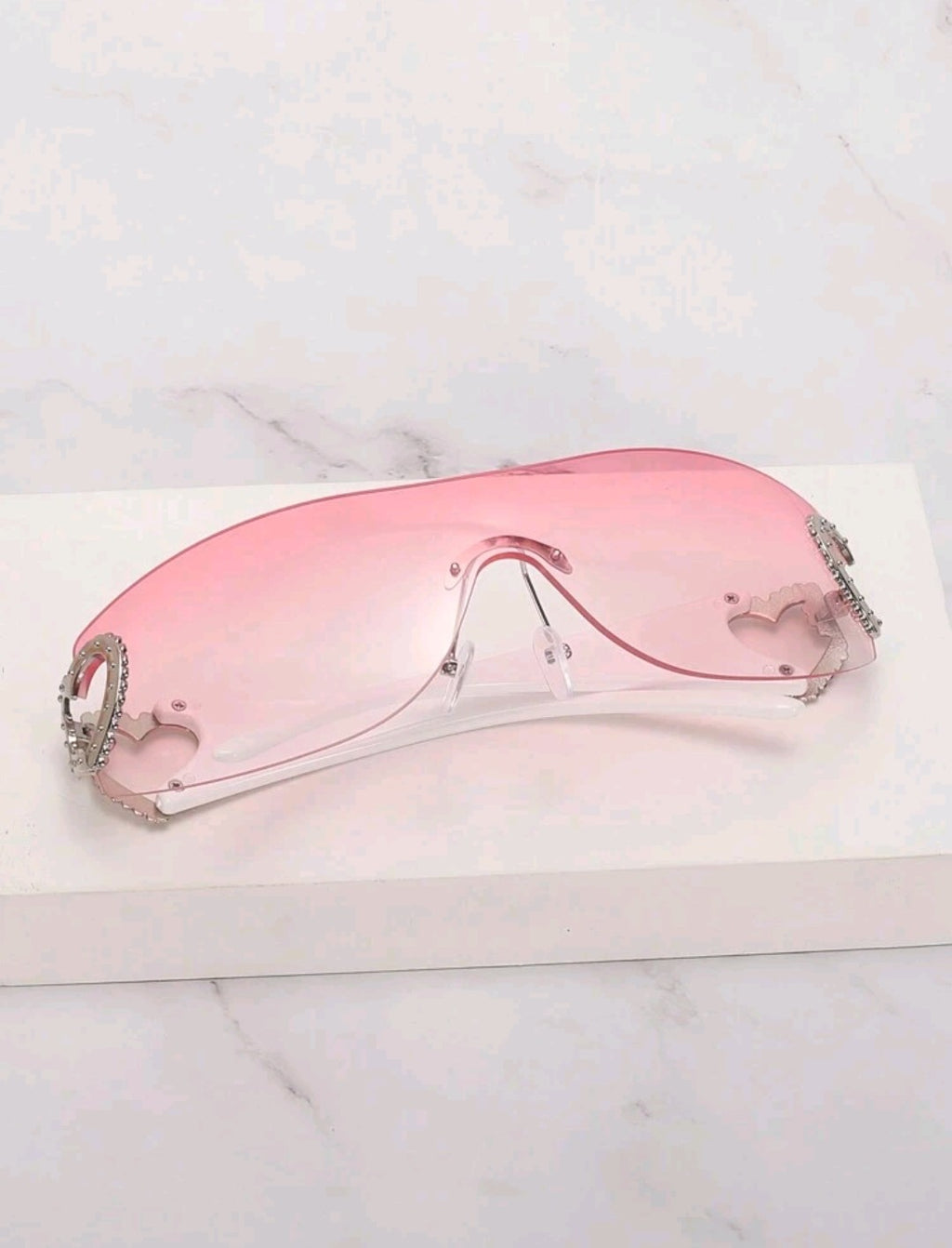 Pink Rimless Sunglasses