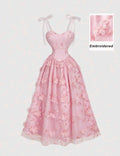 Embroidery Pink Dress