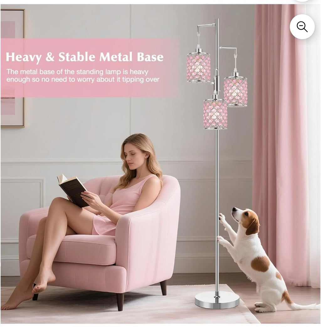 3-Light Crystal Floor Lamp