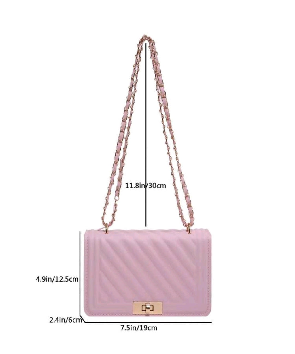 Pink Embossed Shoulder Bag