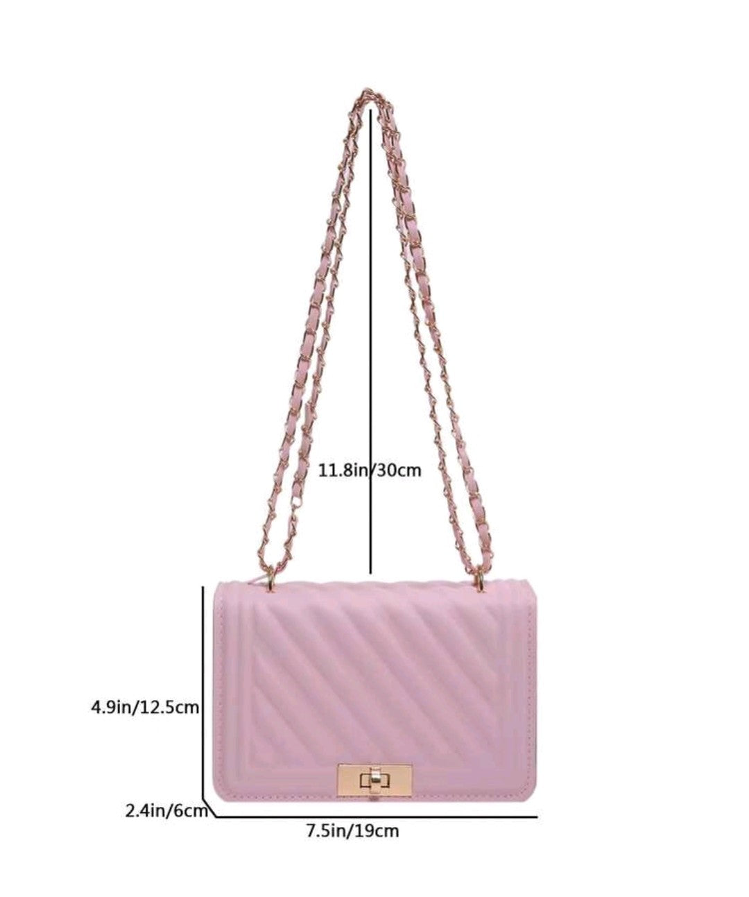 Pink Embossed Shoulder Bag