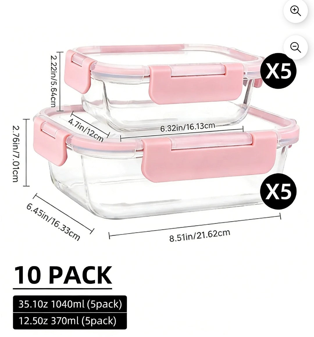 20 Piece Glass Storage Containers