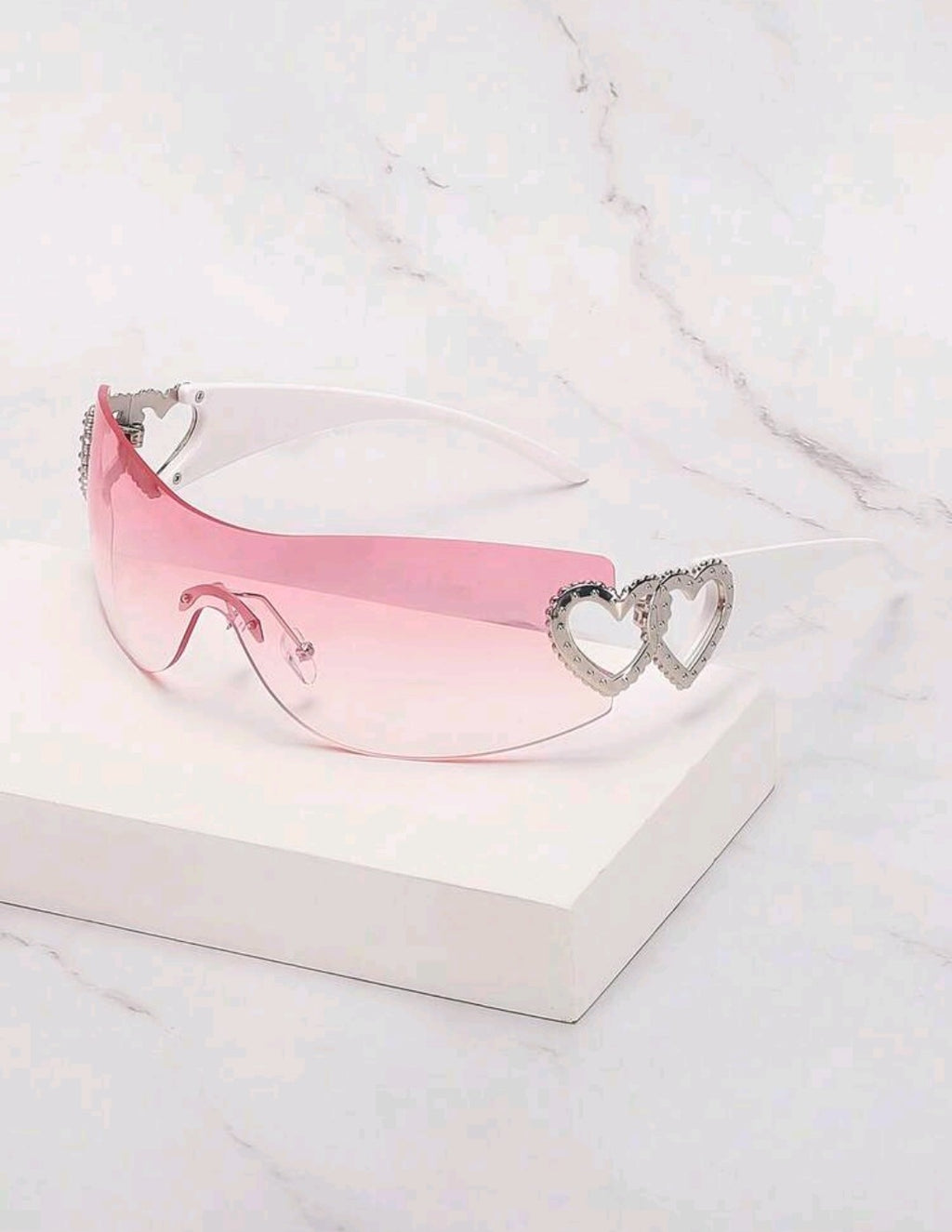 Pink Rimless Sunglasses