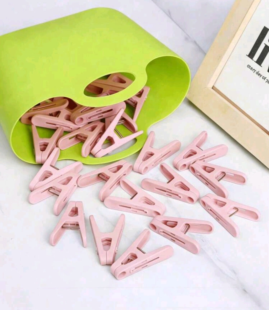 Pink Clothespin Clips