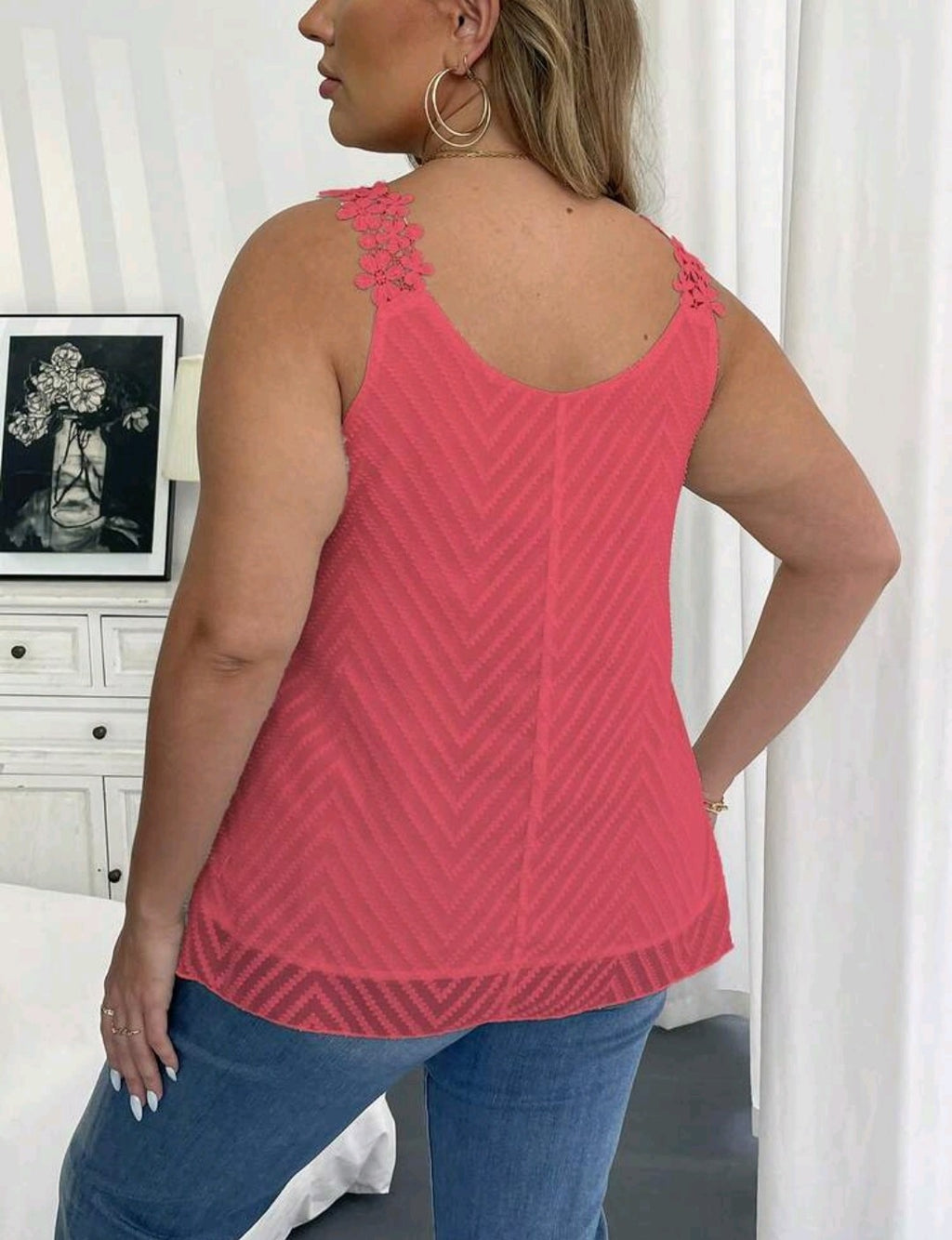 Lace Overlay Plus Size Tank