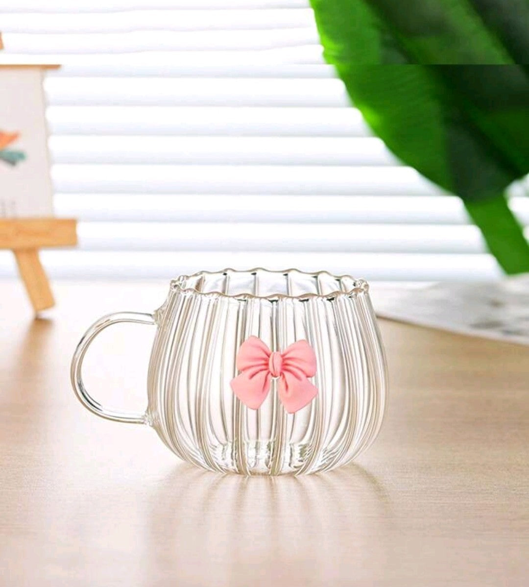 Pink Bow Glass Mug