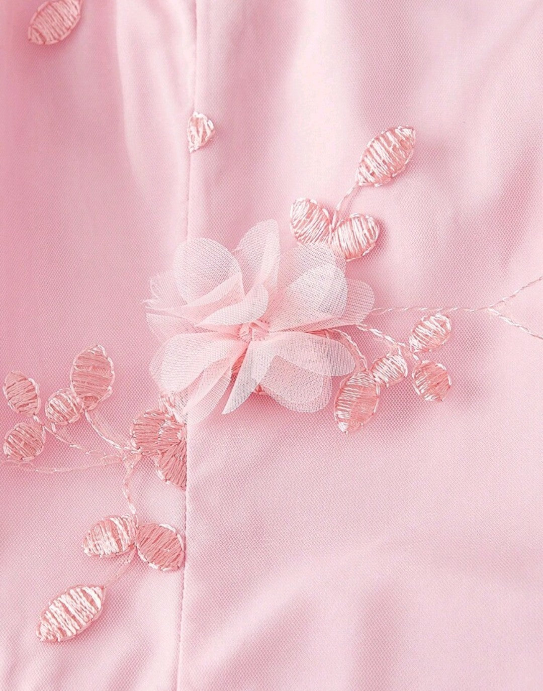 Embroidery Pink Dress