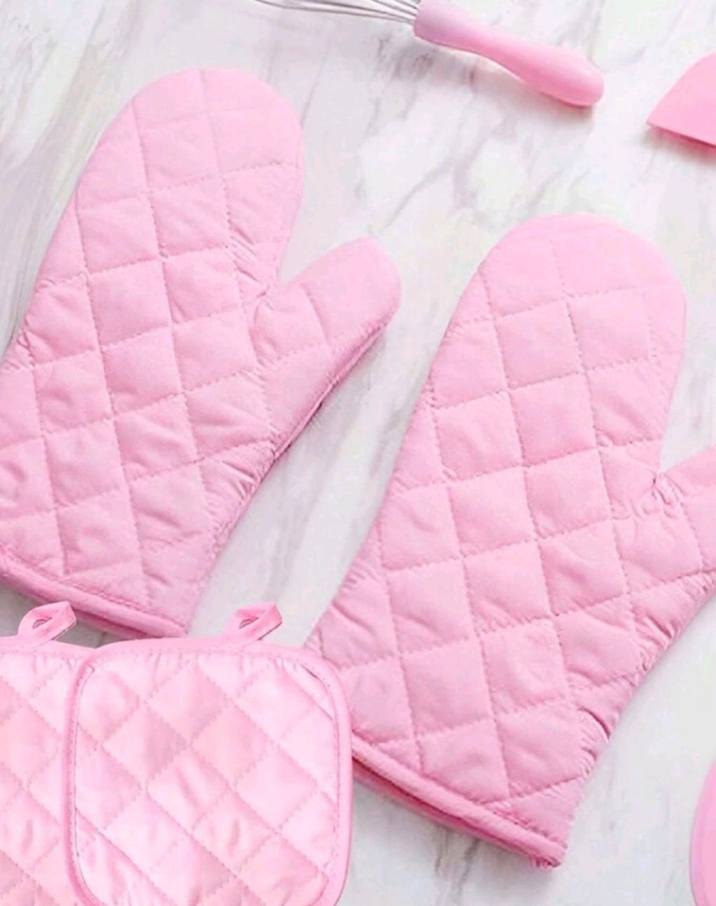 Pink Oven Mitts