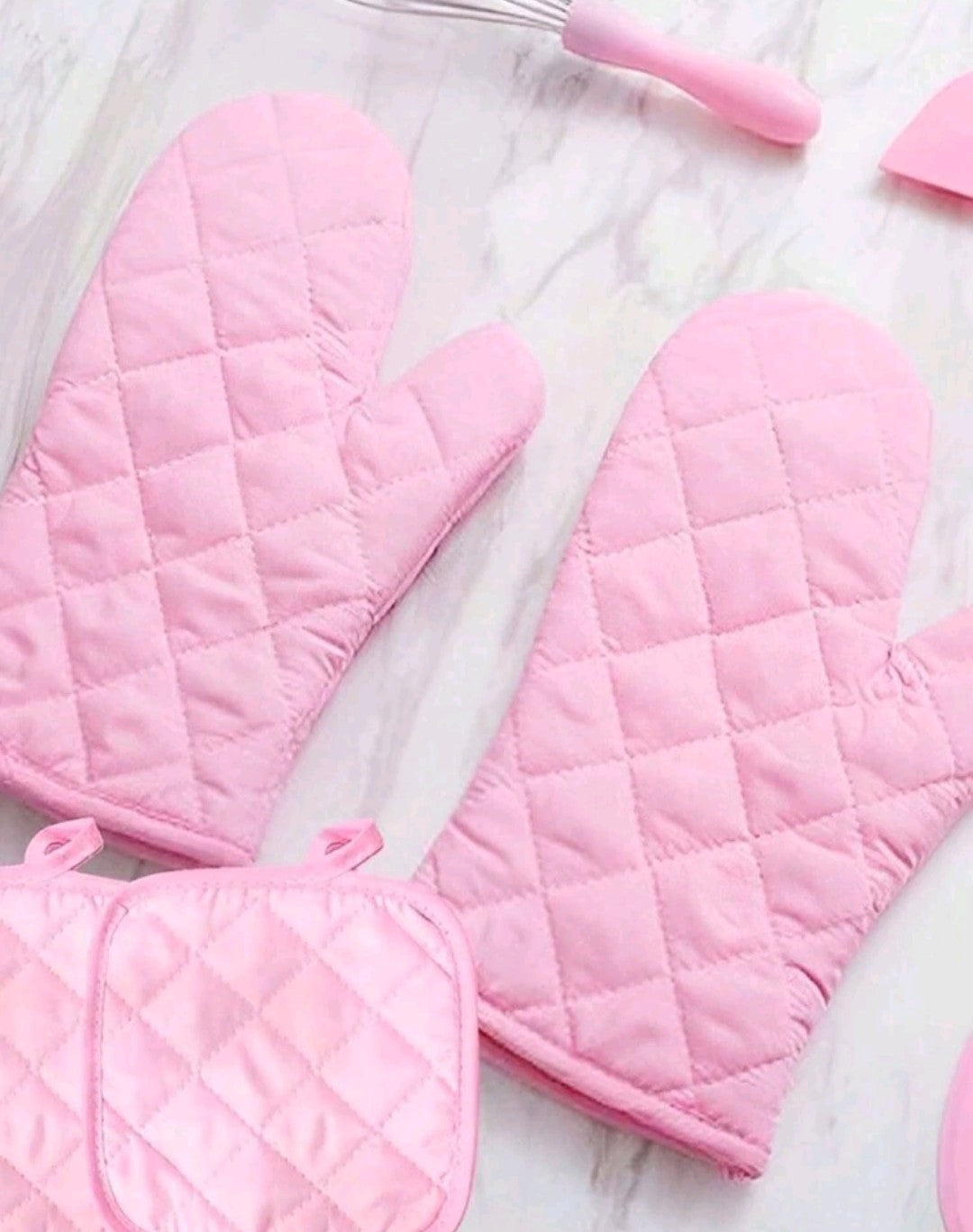 Pink Oven Mitts