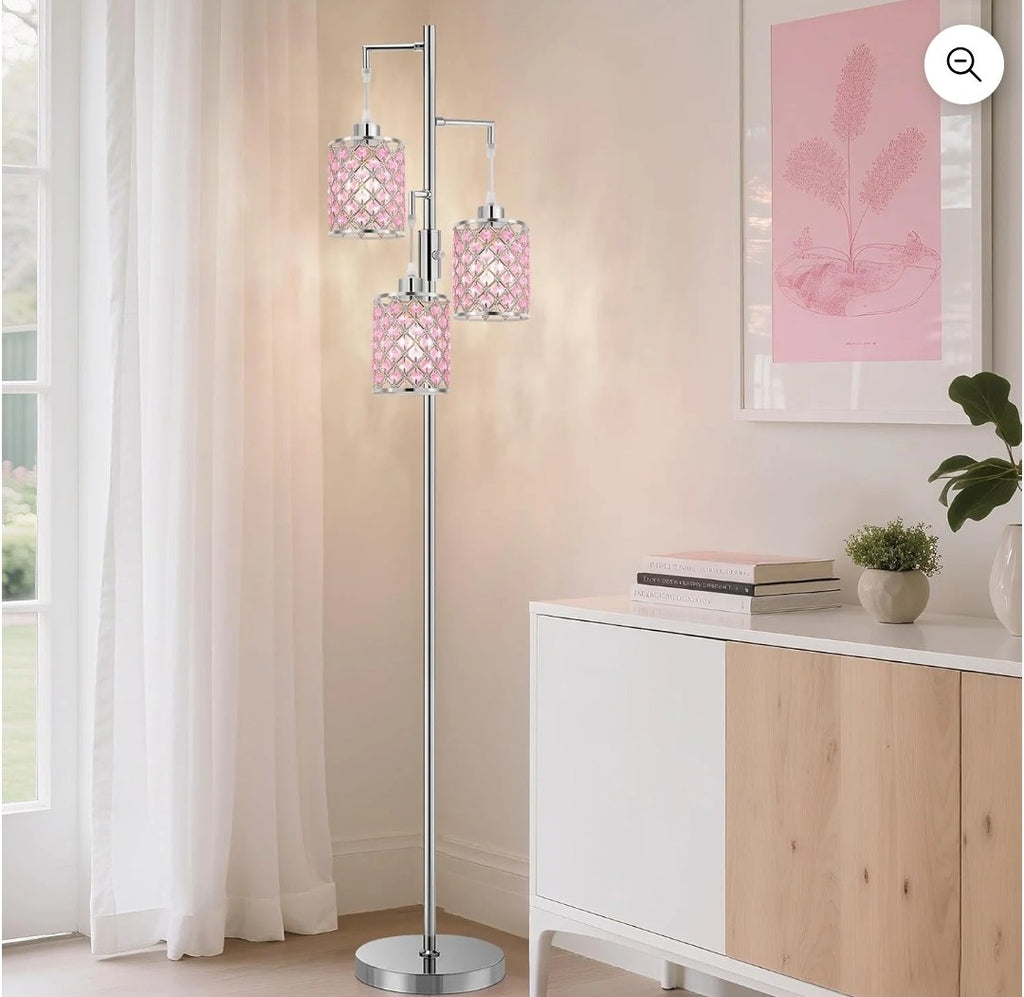 3-Light Crystal Floor Lamp