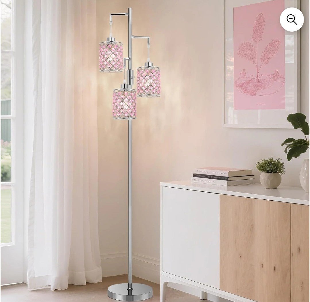 3-Light Crystal Floor Lamp