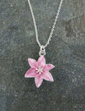 Pink Lily Flower Necklace