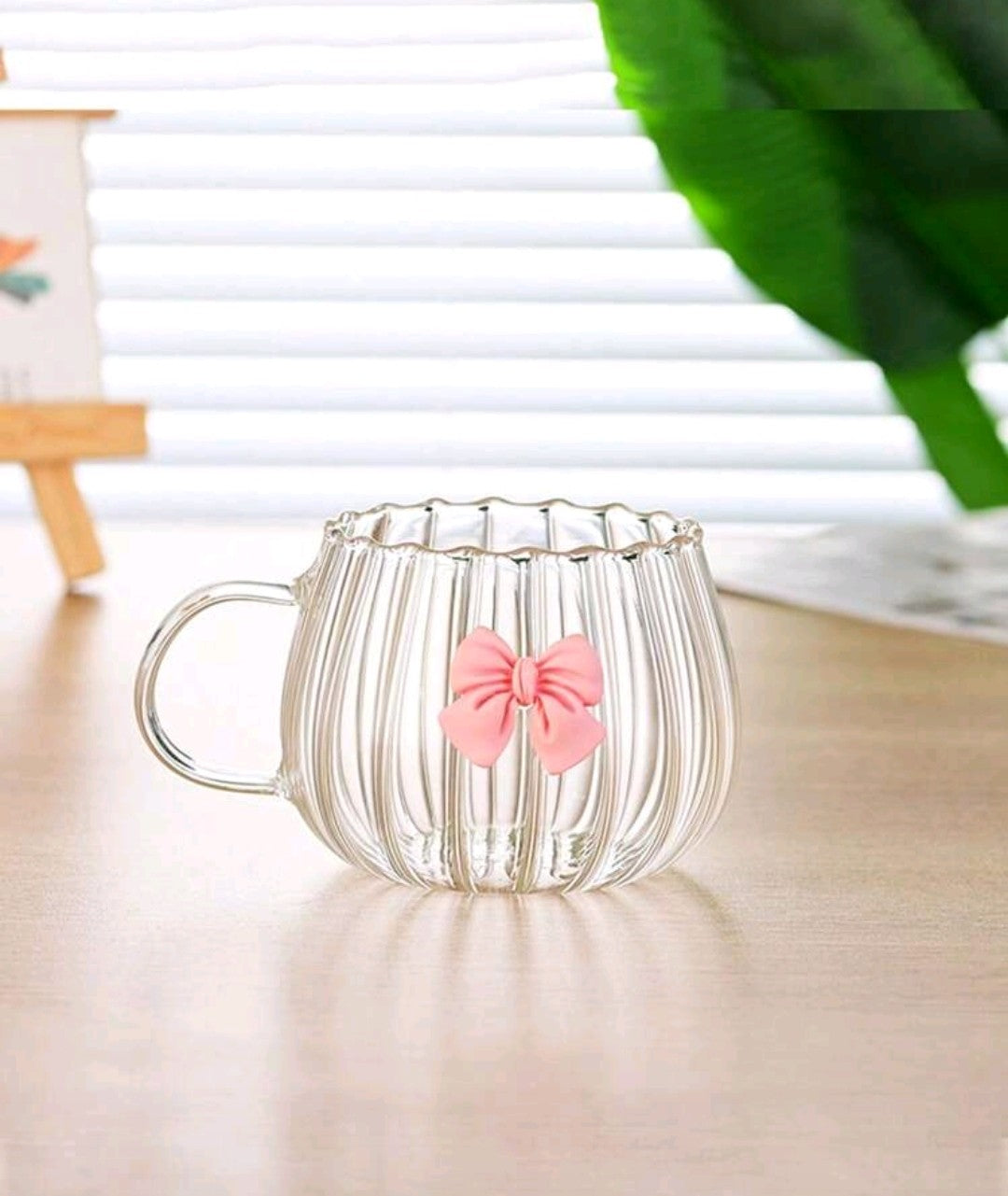Pink Bow Glass Mug