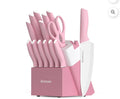14 Piece Pink Kitchen Knife Set