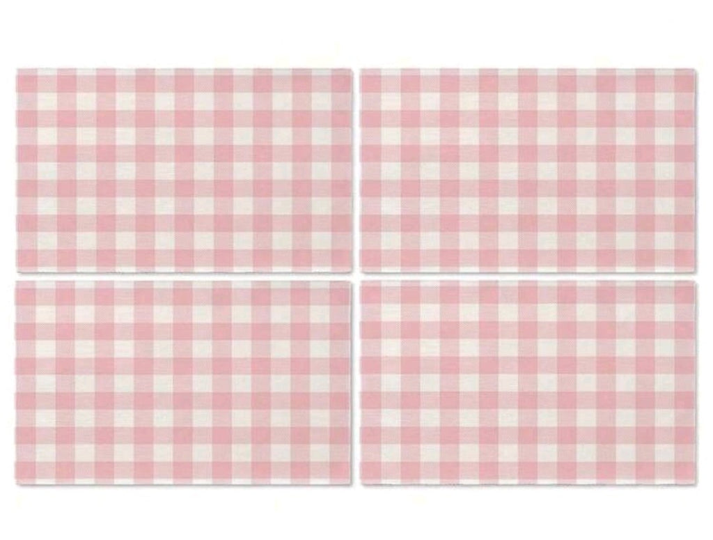 Pink Plaid Linen Placemats