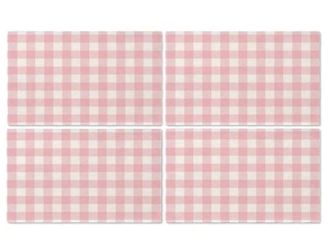 Pink Plaid Linen Placemats