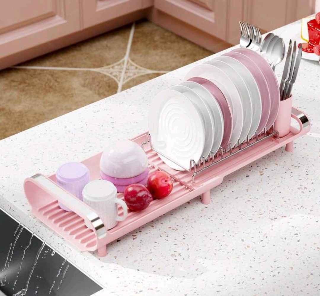 Pink Expandable Dish Drainer