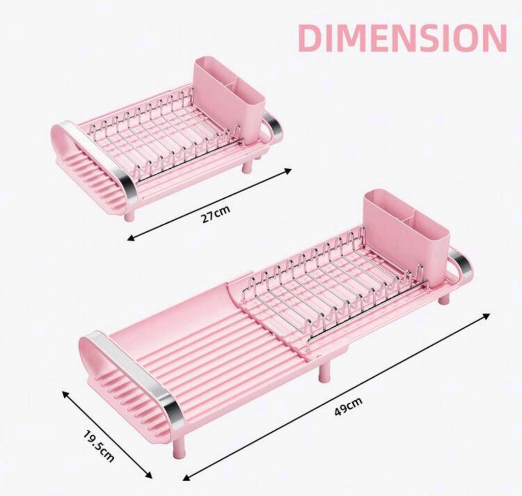 Pink Expandable Dish Drainer