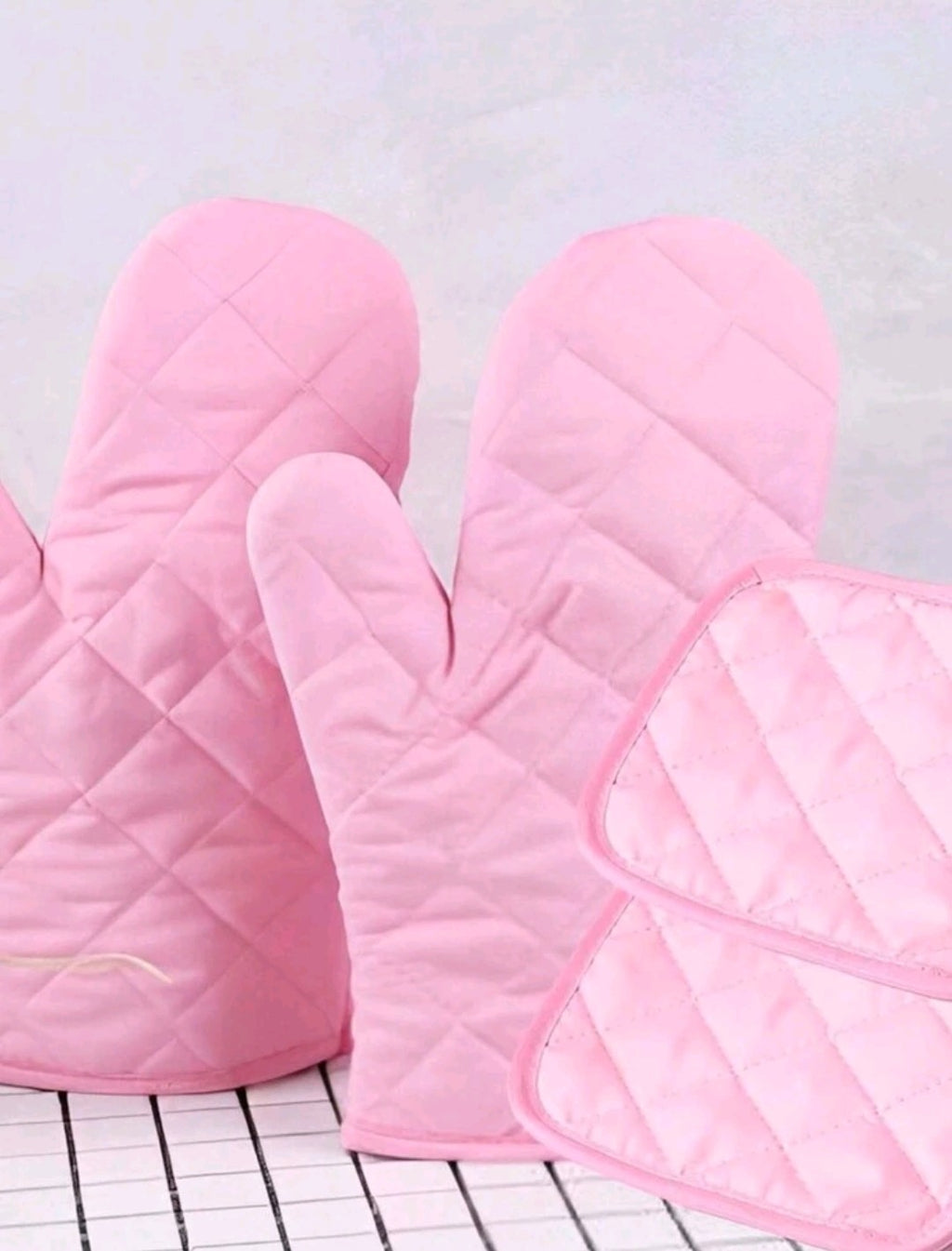 Pink Oven Mitts