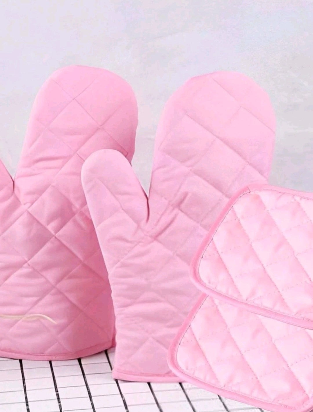 Pink Oven Mitts
