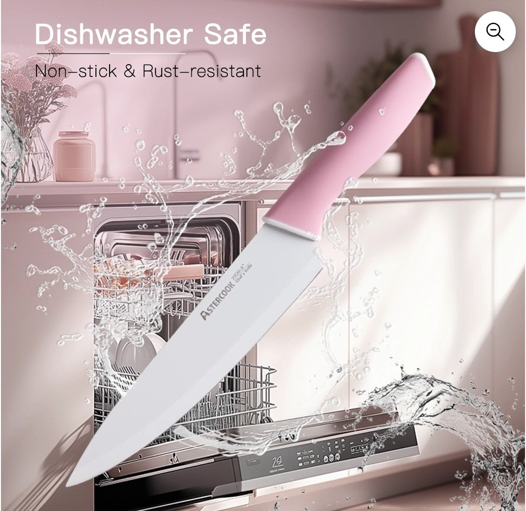 14 Piece Pink Kitchen Knife Set