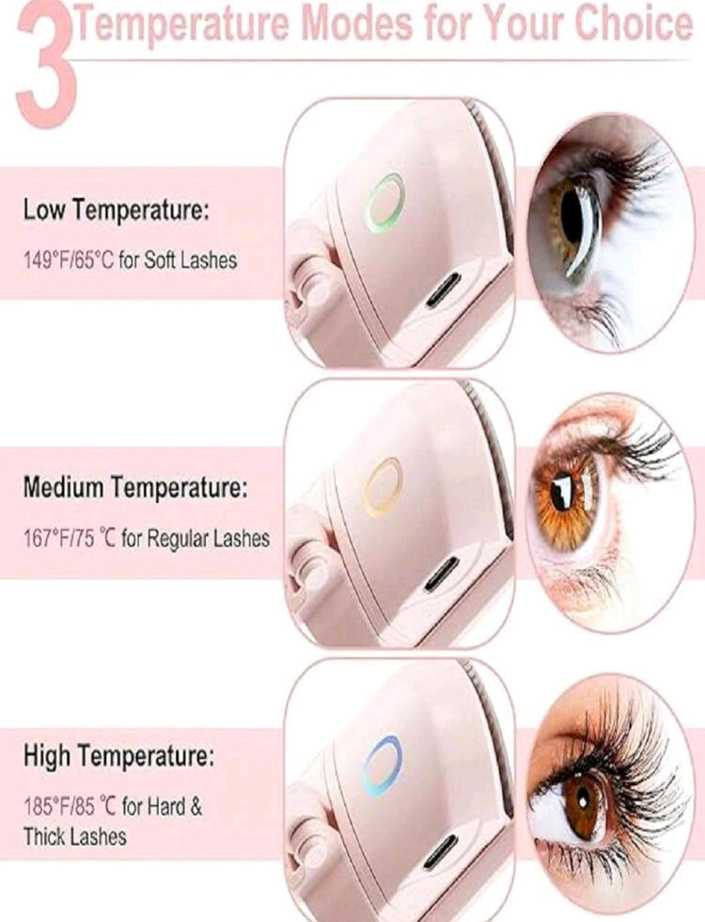 Pink Heated Eyelash Curler