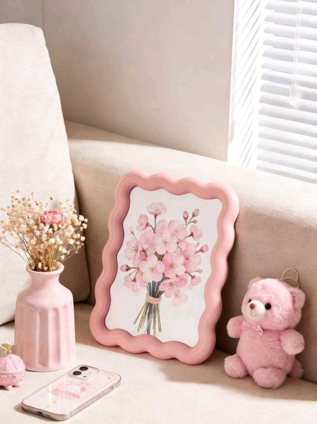 Wavy Framed Flower Art