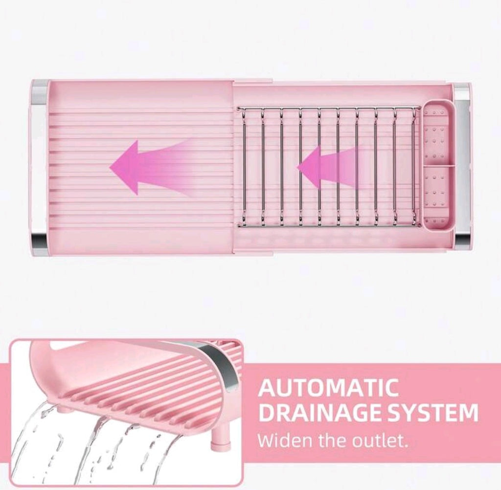 Pink Expandable Dish Drainer
