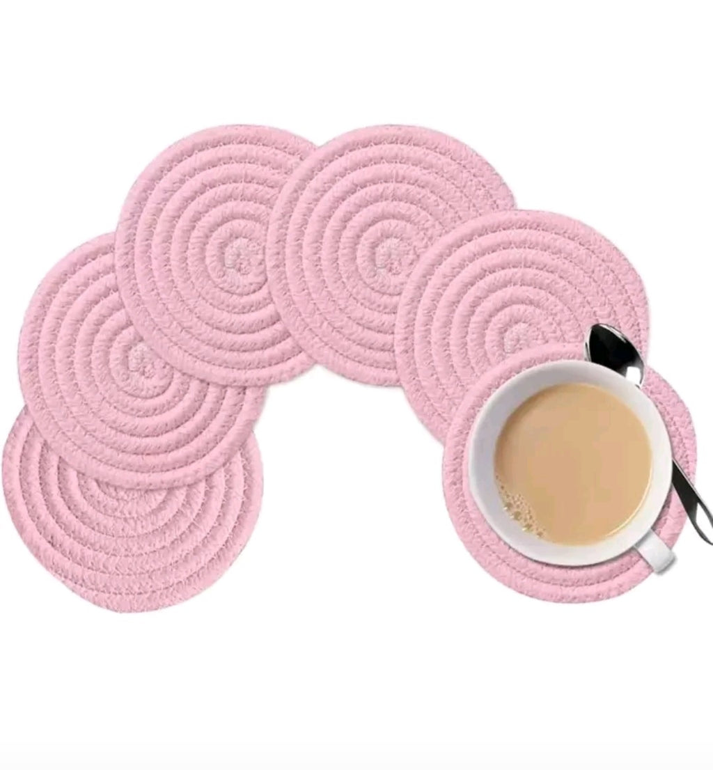 Woven Pink Coasters