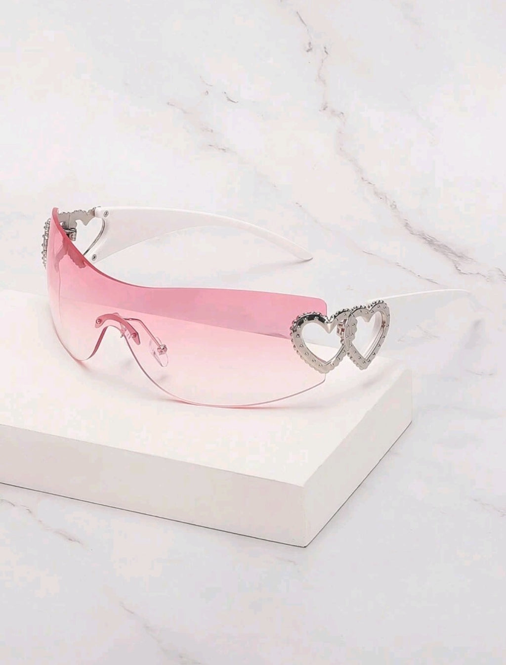 Pink Rimless Sunglasses