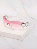 Pink Rimless Sunglasses