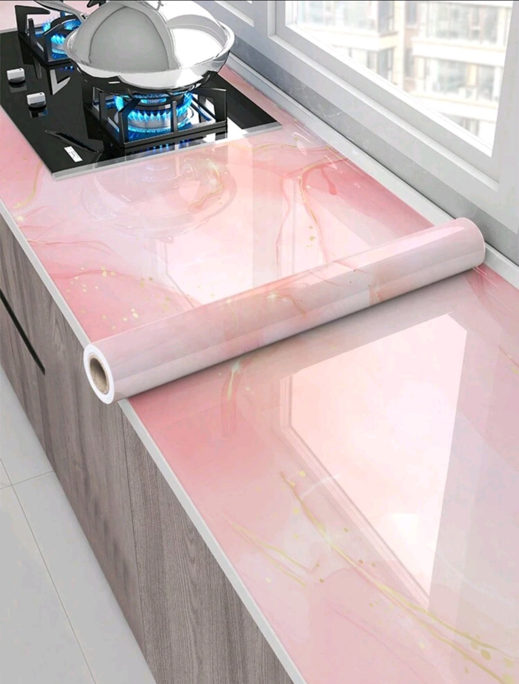 Pink Marble Contact Paper