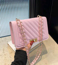 Pink Embossed Shoulder Bag