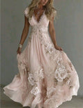 Pink Boho Floral Dress
