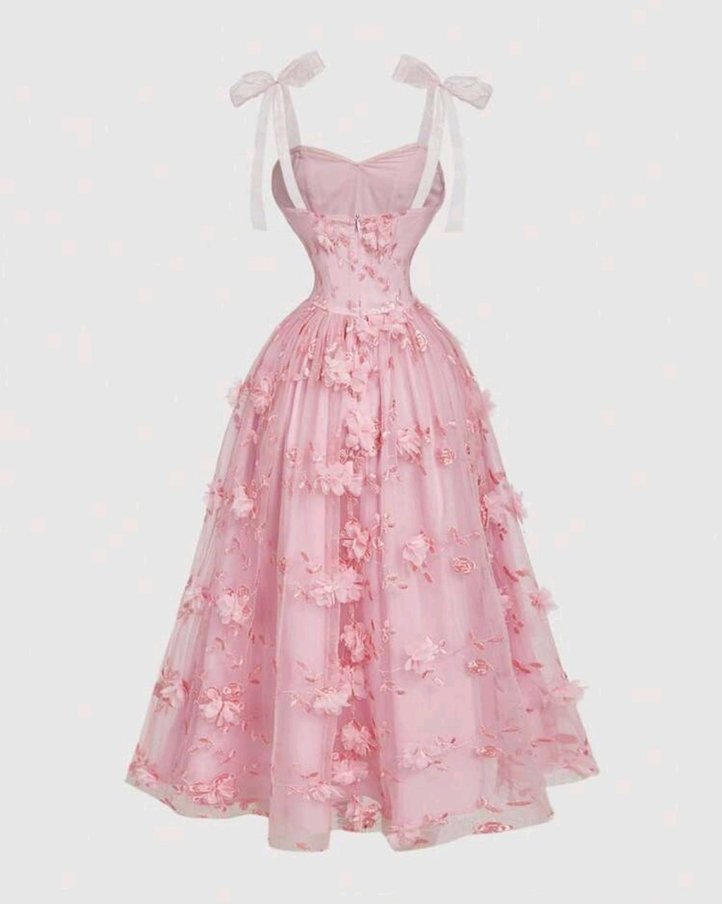 Embroidery Pink Dress