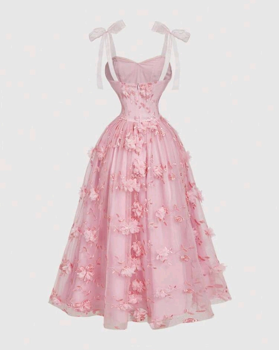 Embroidery Pink Dress