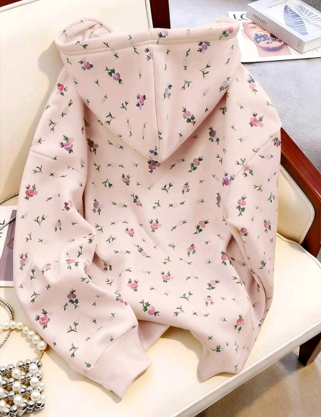 Floral Print Plus Size Hoodie