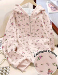 Floral Print Plus Size Hoodie
