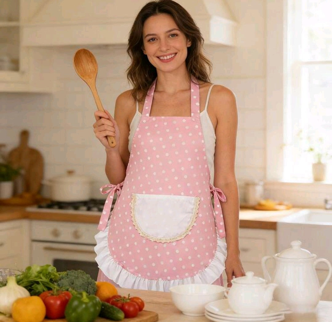 Pink Polka Dot Apron